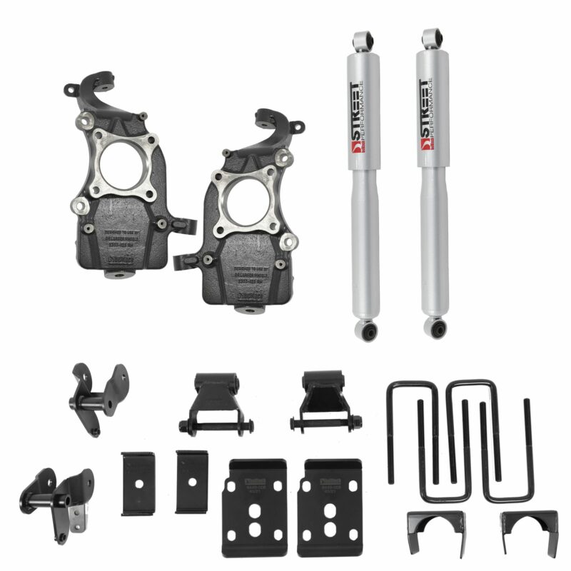 BELLTECH 1052SP LOWERING KIT FRONT AND REAR COMPLETE KIT W/ STREET PERFORMANCE SHOCKS 2021+ Ford F-150 2WD -2in. F/ -4.5in. R