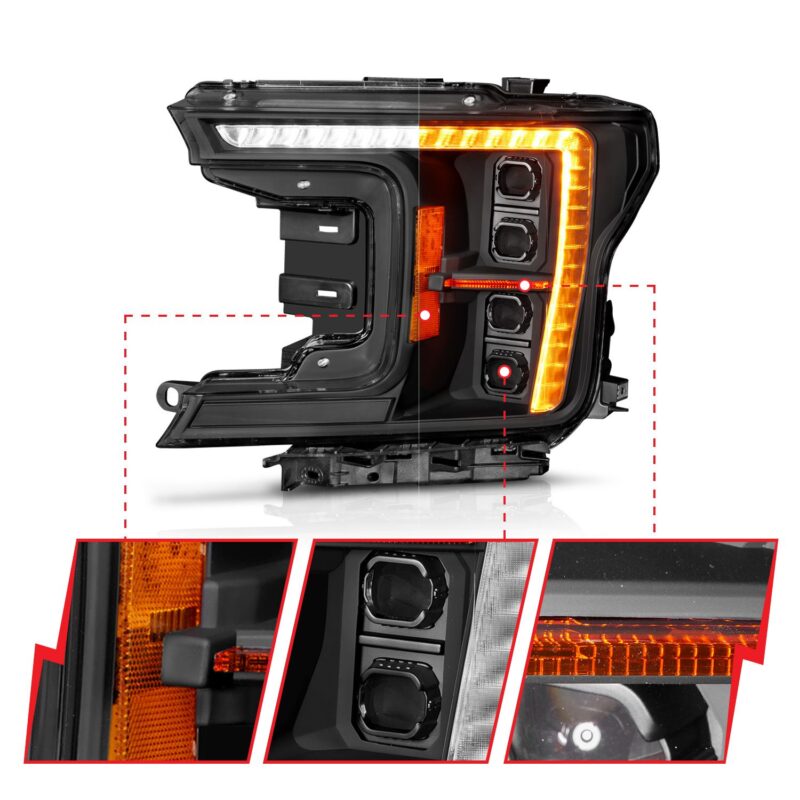 ANZO USA LED Projector Headlight Set