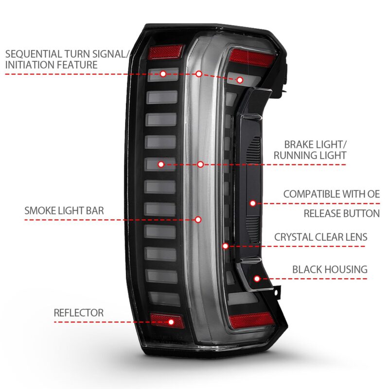 ANZO USA - FULL LED TAIL LIGHTS CLEAR LENS - 311454X