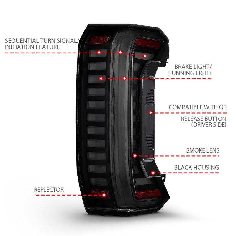 ANZO USA - FULL LED TAIL LIGHTS SMOKE LENS - 311455X