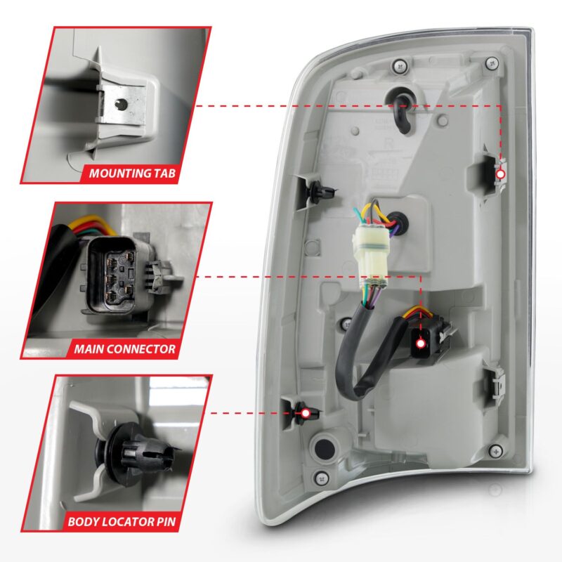 ANZO USA - RAM 1500 09-18, 2500/3500 10-18 LED TAIL LIGHTS BLACK CLEAR LENS W/ SQTL SIGNAL - 311469