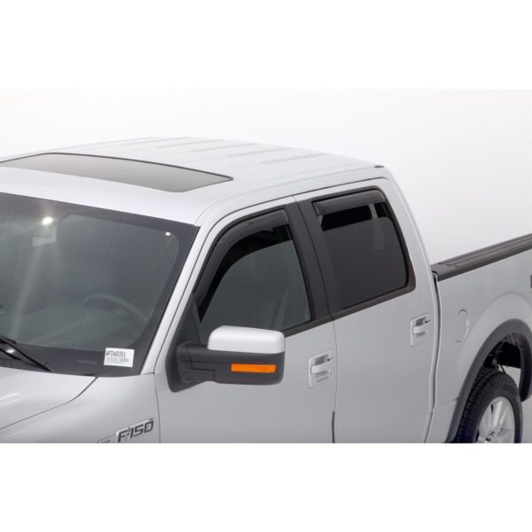 Auto Ventshade 194155 In-Channel Ventvisor Side Window Deflector, 4-Piece Set for 2009-2014 Ford F-150 SuperCrew, Also fits 2010-2014 Raptor SuperCrew