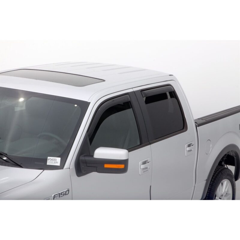 Auto Ventshade 194155 In-Channel Ventvisor Side Window Deflector, 4-Piece Set for 2009-2014 Ford F-150 SuperCrew, Also fits 2010-2014 Raptor SuperCrew