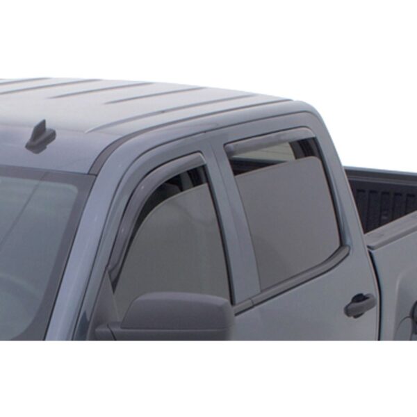 Auto Ventshade 194528 In-Channel Ventvisor Side Window Deflector, 4-Piece Set for 2014-2018 Silverado/Sierra 1500 (Incls. 2019 Silverado 1500 Limited/Sierra 1500 LD), 2015-2018 Silverado/Sierra 2500HD/3500HD with Double Cab