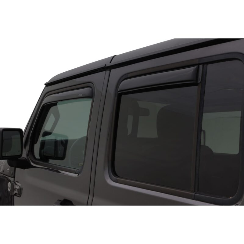Auto Ventshade 194811 In-Channel Ventvisor Side Window Deflector, 4-Piece Set for 2020-2022 Jeep Gladiator, 2018-2022 Jeep Wrangler JL, 4-DOOR