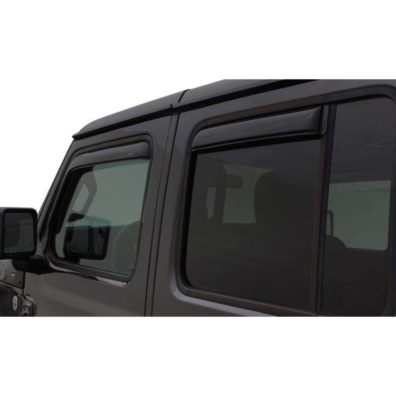 Auto Ventshade 194249 In-Channel Ventvisor Side Window Deflector, 4-Piece Set for 2007-2018 Jeep Wrangler JK