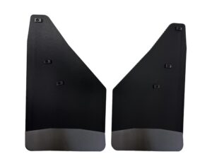 No Drill, Specific Design Front Mud Flaps for the 24+ GMC 1500 Pickups with Black-Powder Coated Stainless Steel Weights Pre-Installed; 12"W x 20.5"H