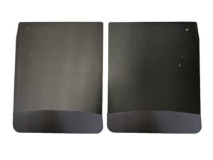 No Drill, Specific Design Rear Mud Flaps for the 19-25 Dodge Ram 3500 Dually Pickup with Black-Powder Coated Stainless Steel Weights Pre-Installed; 20"W x 24"H