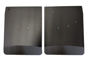 No Drill, Specific Design Rear Mud Flaps for the 20-25 Chevrolet 3500 Dually Pickup with Black-Powder Coated Stainless Steel Weights Pre-Installed; 20"W x 24"H