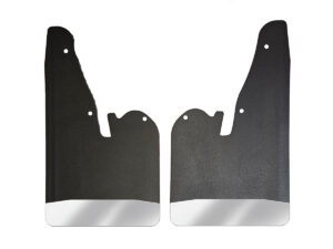 No Drill, Specific Design Front Mud Flaps for the 2019+ Ram 2500/3500 Pickup with Stainless Steel Weights Pre-Installed; 12"W x 20.5"H