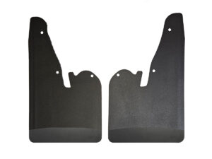 No Drill, Specific Design Front Mud Flaps for the 2019+ Ram 2500/3500 Pickups with Black-Powder Coated Stainless Steel Weights Pre-Installed; 12"W x 20.5"H