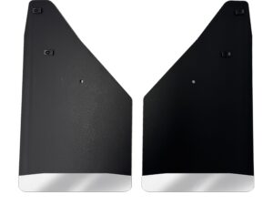 No Drill, Specific Design Rear Mud Flaps for the 24+ GMC 1500 Pickup with Stainless Steel Weights Pre-Installed; 12"W x 20.5"H