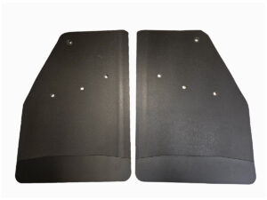 No Drill, Specific Design Rear Mud Flaps for the 2020+ GMC 2500/3500 Pickups with Black-Powder Coated Stainless Steel Weights Pre-Installed; 14"W x 20"H