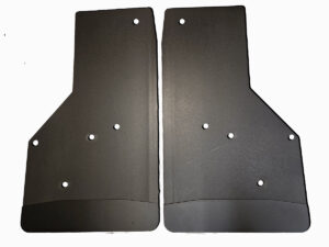 No Drill, Specific Design Front Mud Flaps for the 20+ Chevrolet 2500/3500 Pickups with Black-Powder Coated Stainless Steel Weights Pre-Installed; 14"W x 24"H