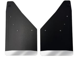 No Drill, Specific Design Rear Mud Flaps for the 24+ Toyota Tacoma Pickup with Stainless Steel Weights Pre-Installed - 12"W x 20.5"H