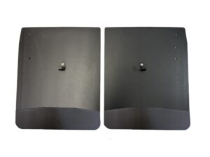 No Drill, Specific Design Rear Mud Flaps for the 17-25 Ford F350-450 Dually Pickup with Black-Powder Coated Stainless Steel Weights Pre-Installed; 20"W x 24"H