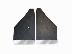 No Drill, Specific Design Rear Mud Flaps for the 2022+ Toyota Tundra Pickup with Stainless Steel Weights Pre-Installed; 12"W x 20.5"H