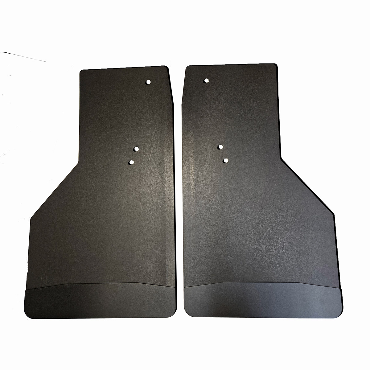 No Drill, Specific Design Rear Mud Flaps for the 2019+ Ram 2500/3500 Pickups with Black-Powder Coated Stainless Steel Weights Pre-Installed; 14"W x 24"H