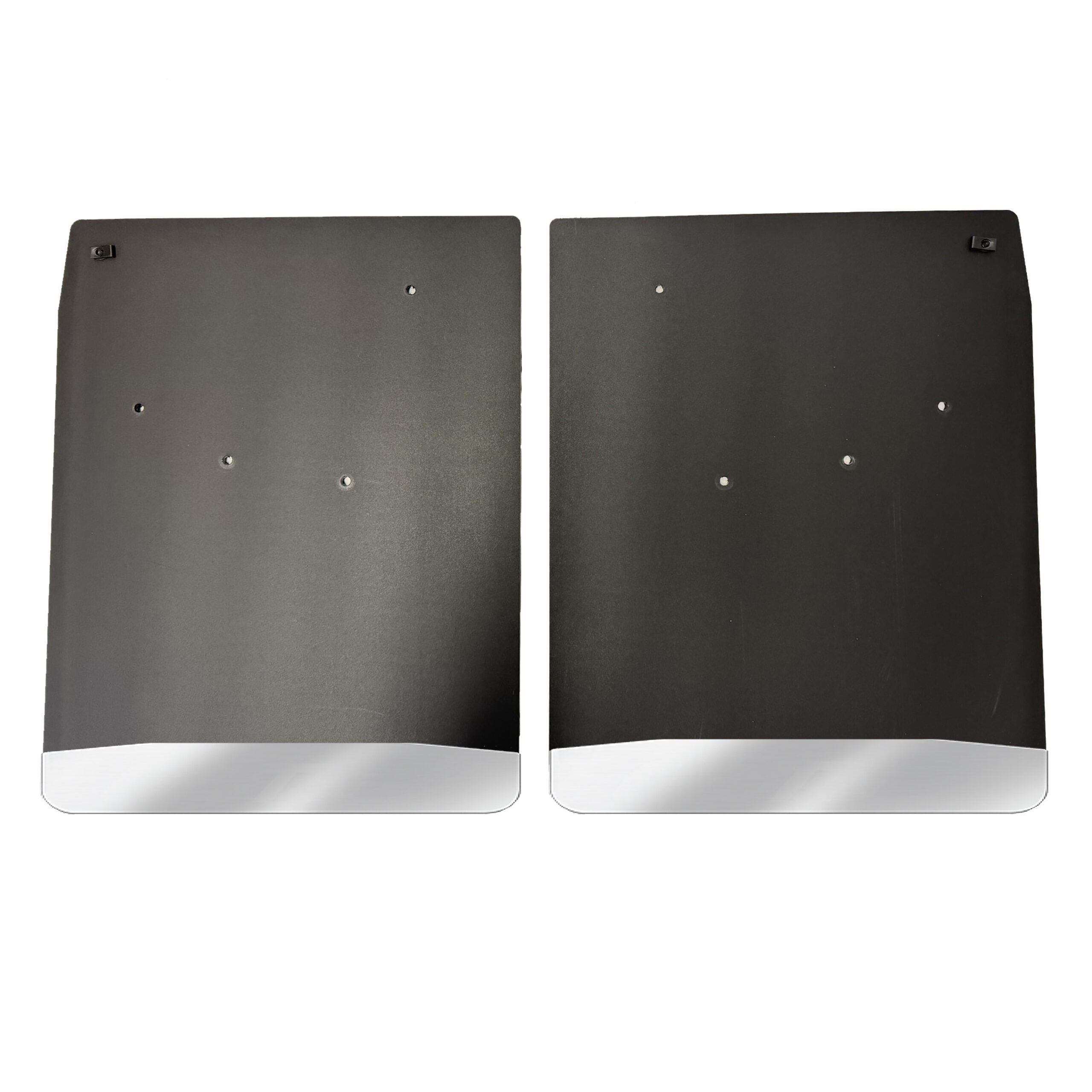 No Drill, Specific Design Rear Mud Flaps for the 20-25 Chevrolet 3500 Dually Pickup with Stainless Steel Weights Pre-Installed; 20"W x 24"H