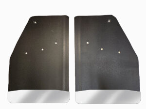 No Drill, Specific Design Rear Mud Flaps for the 2020+ GMC 2500/3500 Pickups with Stainless Steel Weights Pre-Installed; 14"W x 20"H