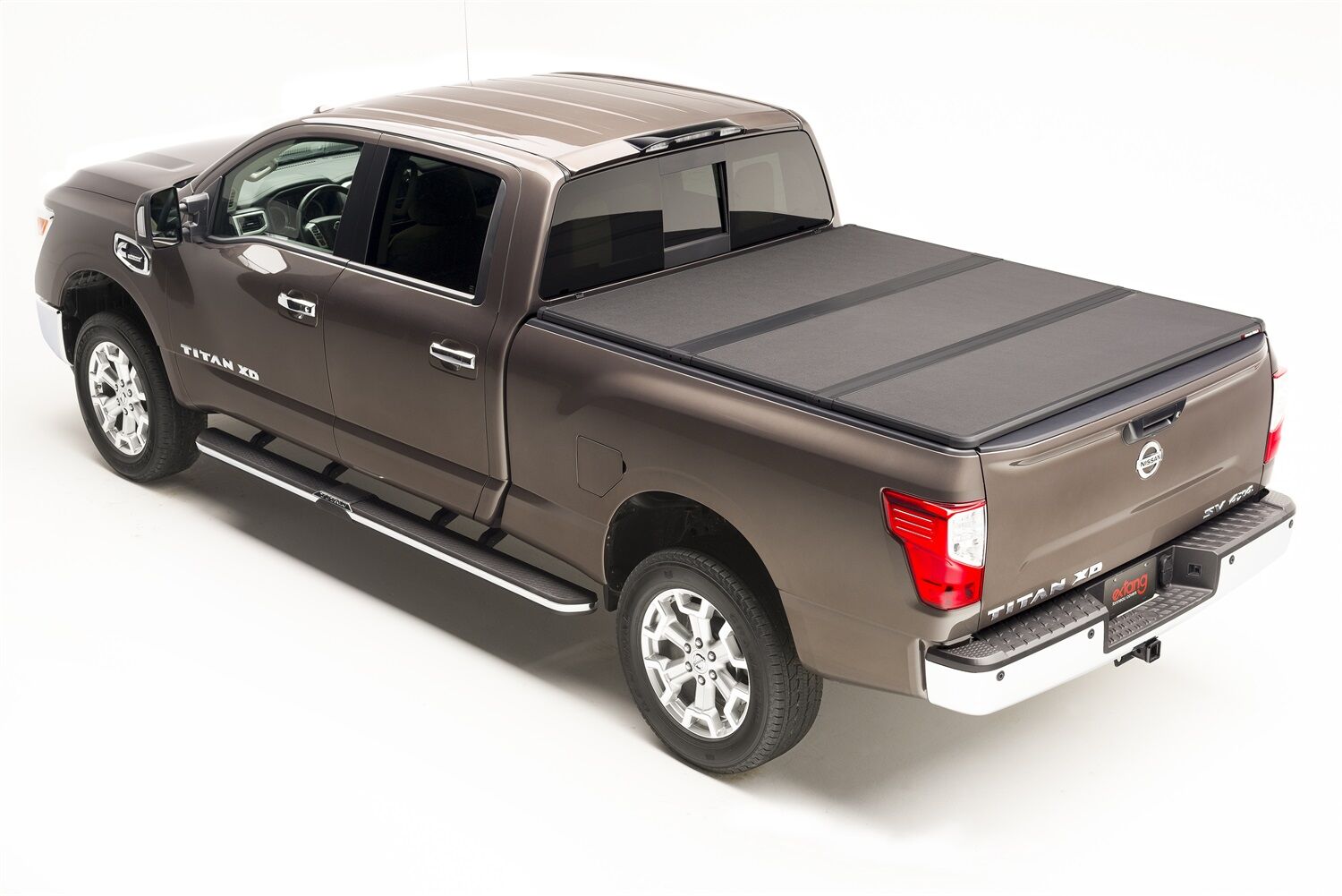 Solid Fold 2.0 Tonneau Cover - Black Textured Paint - 2005-2021 Nissan Frontier 6' Bed with Factory Bed Rail Caps