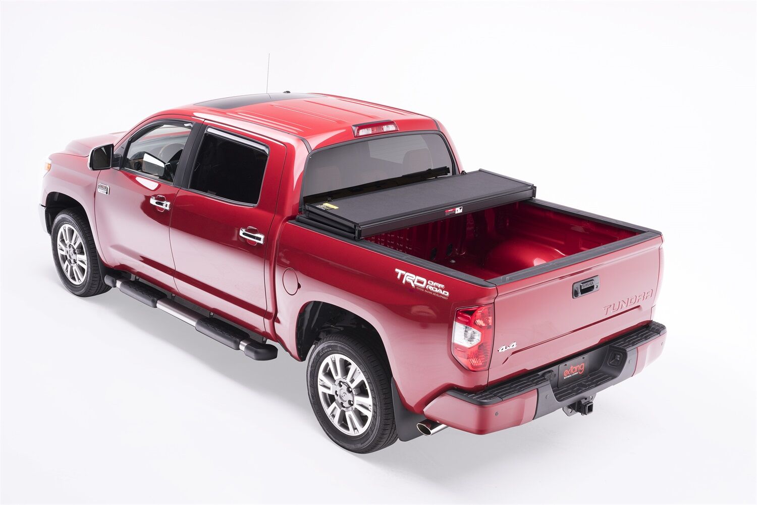 Solid Fold 2.0 Tonneau Cover - Black Textured Paint - 2014-2021 Toyota Tundra 5' 7" Bed with Deck Rail System without Trail Special Edition Storage Boxes - Image 6