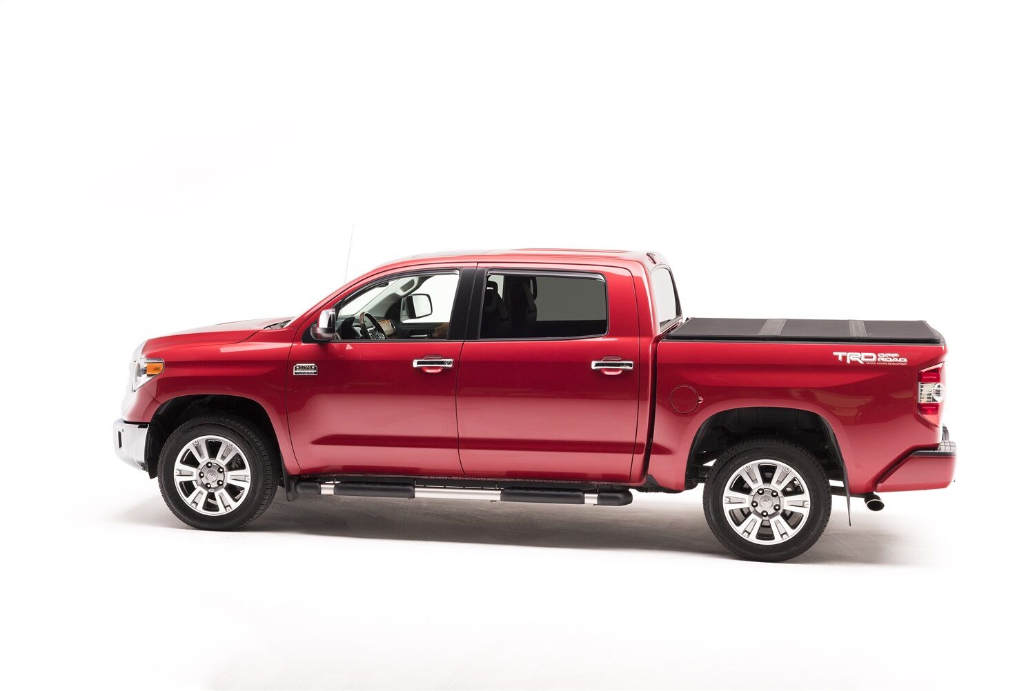 Solid Fold 2.0 Tonneau Cover - Black Textured Paint - 2014-2021 Toyota Tundra 5' 7" Bed with Deck Rail System without Trail Special Edition Storage Boxes - Image 7