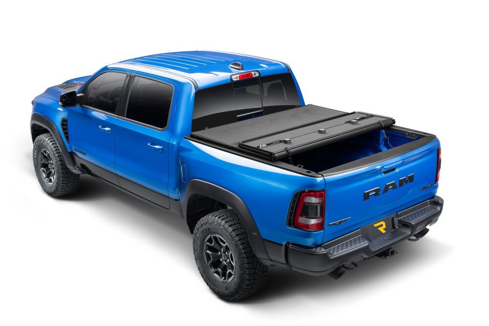 Solid Fold ALX Tonneau Cover - Black Textured Paint - 2009-2018 (2019-2024 Classic) Ram 5' 7" Bed without RamBox - Image 3