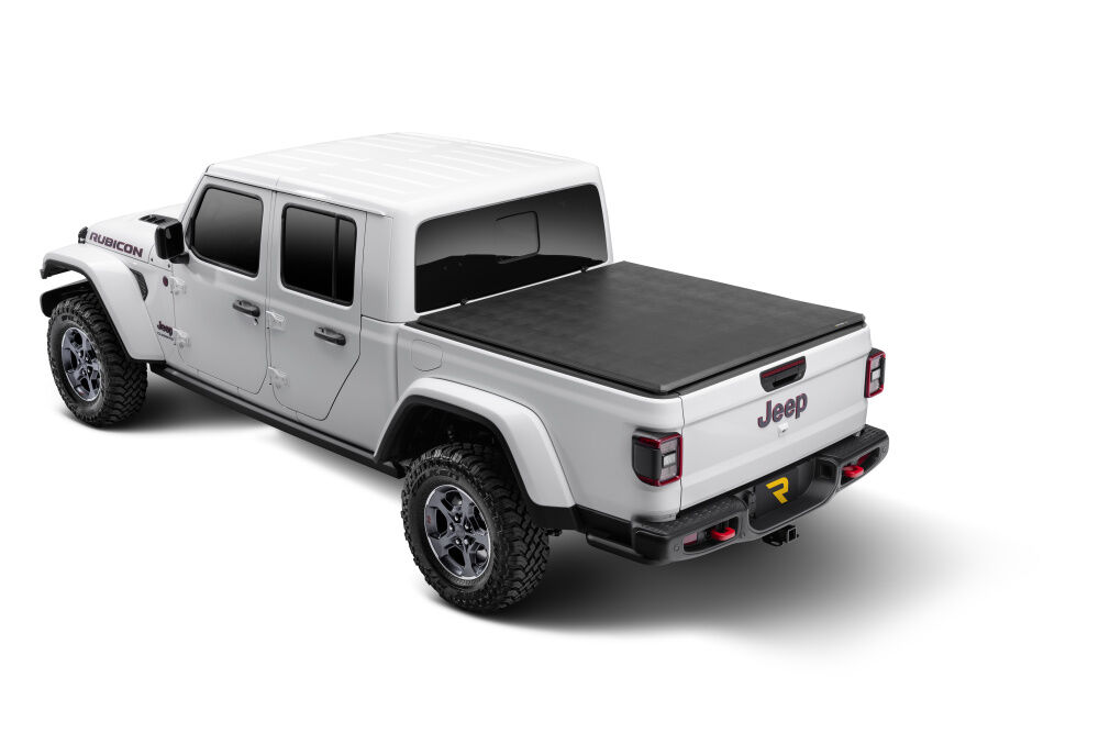 Trifecta 2.0 Tonneau Cover - Black - Leather Grained Fabric - 2020-2025 Jeep Gladiator (JT) with or without Trail Rail System - Image 3