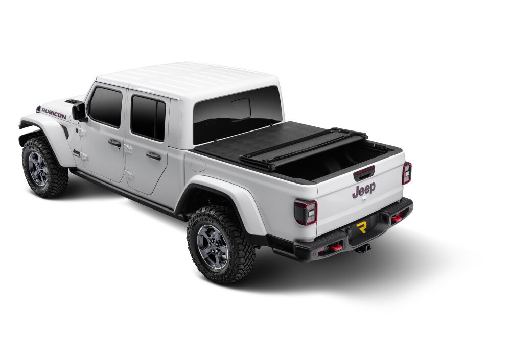 Trifecta 2.0 Tonneau Cover - Black - Leather Grained Fabric - 2020-2025 Jeep Gladiator (JT) with or without Trail Rail System - Image 4