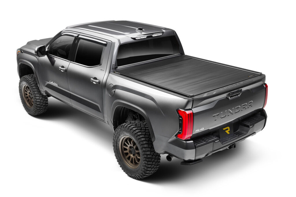 EQ Retractable Tonneau Cover - 2022-2023 Toyota Tundra CrewMax 5' 7" Bed with Deck Rail System without Stake Pockets w/out Trail Special Edition Storage Boxes
