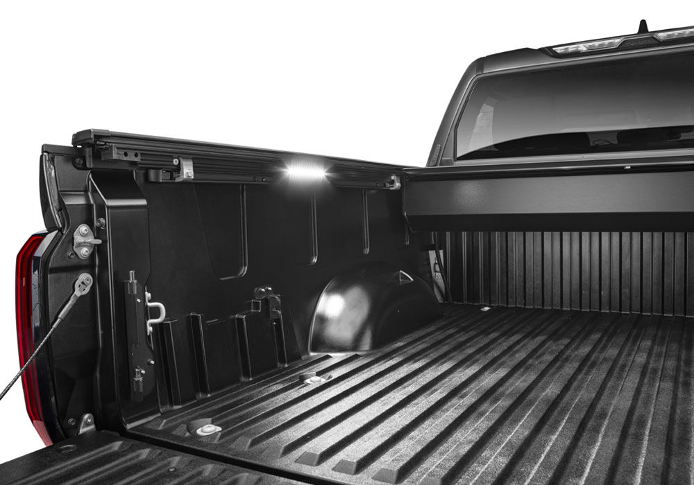 EQ Retractable Tonneau Cover - 2022-2023 Toyota Tundra CrewMax 5' 7" Bed with Deck Rail System without Stake Pockets w/out Trail Special Edition Storage Boxes - Image 8