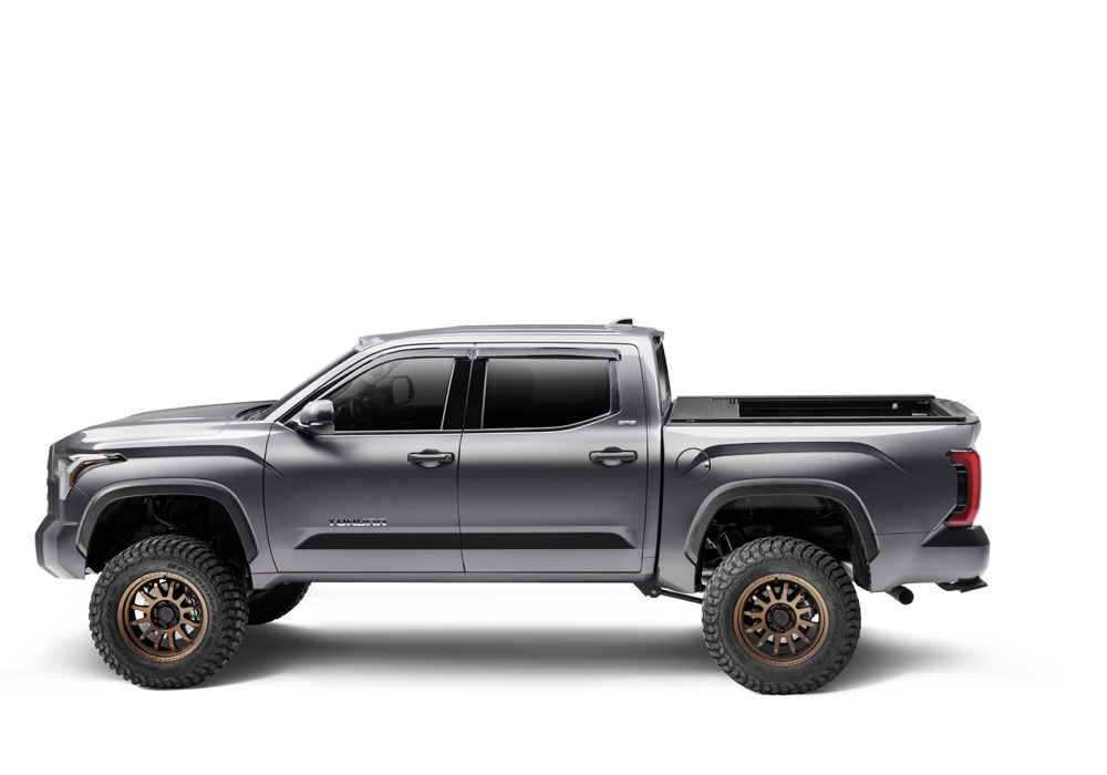 EQ Retractable Tonneau Cover - 2022-2023 Toyota Tundra CrewMax 5' 7" Bed with Deck Rail System without Stake Pockets w/out Trail Special Edition Storage Boxes - Image 15