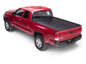 RetraxOne MX Retractable Tonneau Cover - Matte One Piece Polycarbonate Finish - 2007-2021 Toyota Tundra CrewMax 5' 6" Bed with Deck Rail System without Stake Pockets without Trail Special Edition Storage Boxes