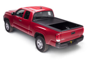 RetraxOne MX Retractable Tonneau Cover - Matte One Piece Polycarbonate Finish - 2022-2026 Toyota Tundra CrewMax 5' 7" Bed with Deck Rail System without Stake Pockets without Trail Special Edition Storage Boxes