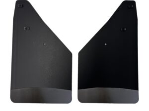 No Drill, Specific Design Rear Mud Flaps for the 24+ GMC 1500 Pickups with Black-Powder Coated Stainless Steel Weights Pre-Installed; 12"W x 20.5"H