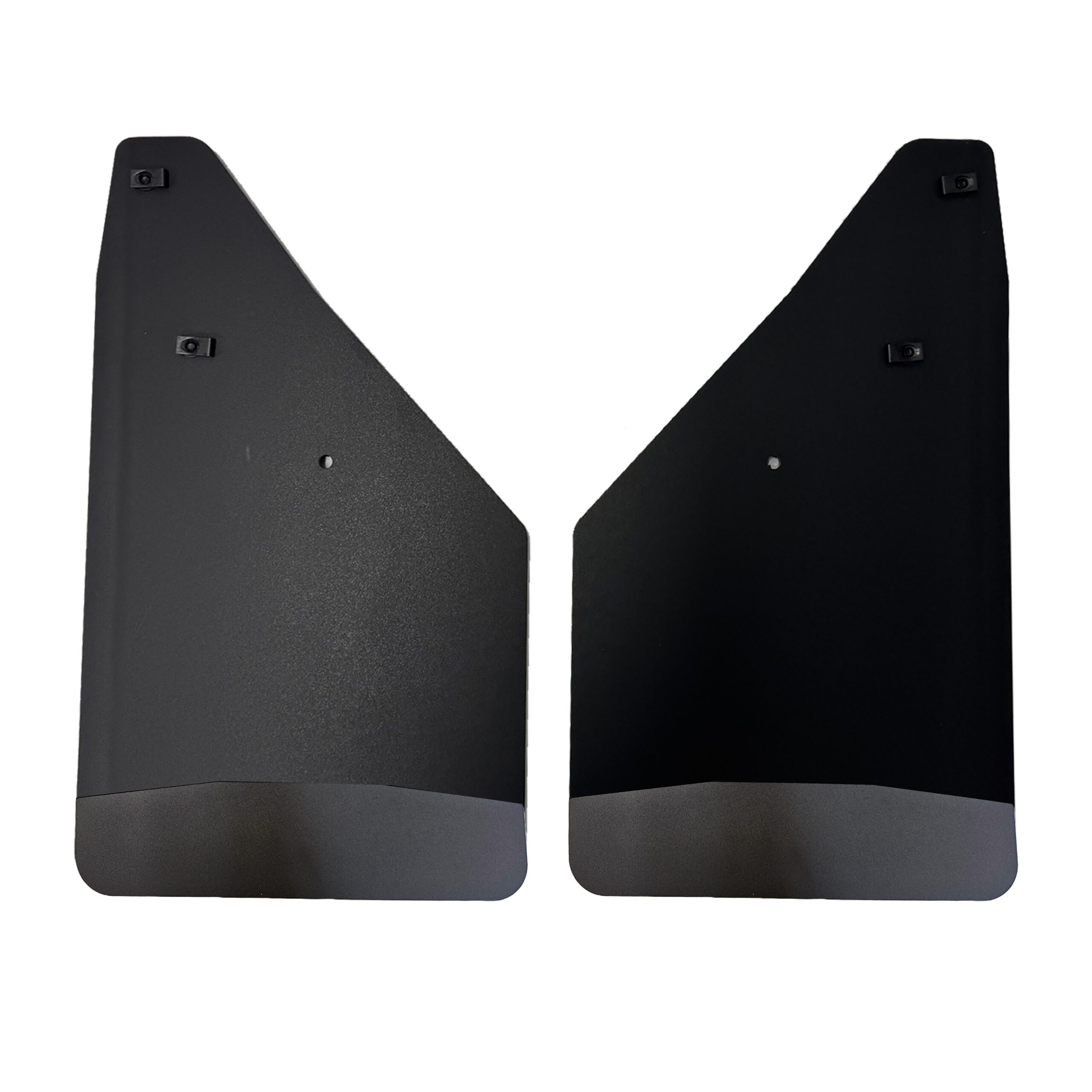 No Drill, Specific Design Rear Mud Flaps for the 24+ GMC 1500 Pickups with Black-Powder Coated Stainless Steel Weights Pre-Installed; 12"W x 20.5"H