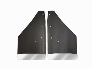 No Drill, Specific Design Front Mud Flaps for the 2021+ Ford F150 Pickup with Stainless Steel Weights Pre-Installed; 12"W x 20.5"H