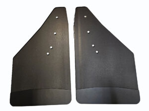 No Drill, Specific Design Rear Mud Flaps for the 2019+ Ram 1500 Pickups with Black-Powder Coated Stainless Steel Weights Pre-Installed; 12"W x 20.5"H
