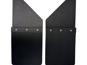 Universal 12" Set Back Mud Flap; 1" Offset; Black Poly-Coated Set-Back; 12"W x 15"H Flap without Stainless Steel Weight