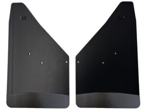 No Drill, Specific Design Rear Mud Flaps for the 24+ Chevrolet Colorado Pickup with Black-Powder Coated Stainless Steel Weights Pre-Installed - 12"W x 20.5"H