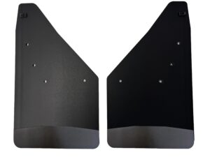 No Drill, Specific Design Rear Mud Flaps for the 24+ Toyota Tacoma Pickup with Black-Powder Coated Stainless Steel Weights Pre-Installed - 12"W x 20.5"H