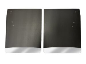 No Drill, Specific Design Rear Mud Flaps for the 19-25 Dodge Ram 3500 Dually Pickup with Stainless Steel Weights Pre-Installed; 20"W x 24"H