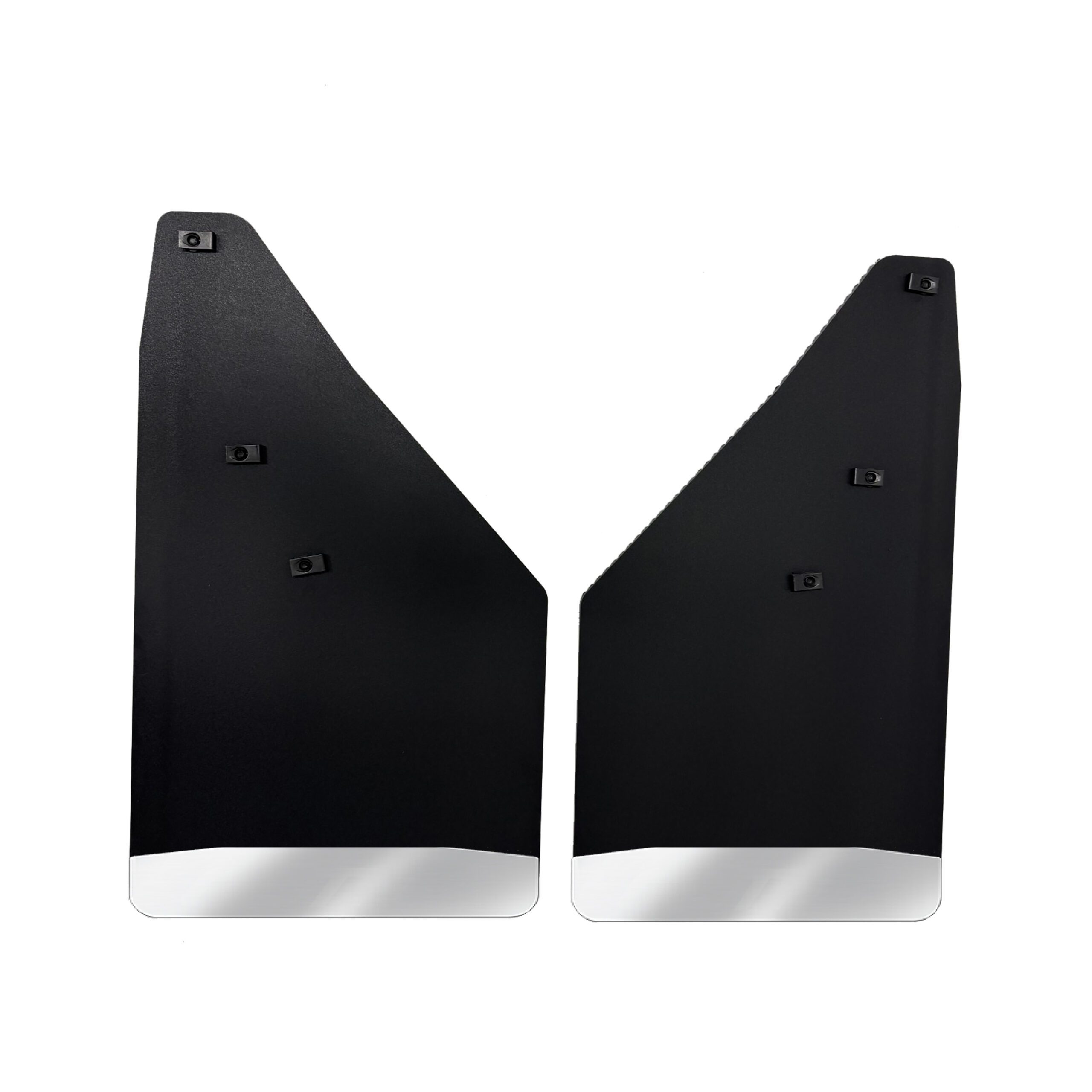 No Drill, Specific Design Front Mud Flaps for the 24+ GMC 1500 Pickup with Stainless Steel Weights Pre-Installed; 12"W x 20.5"H