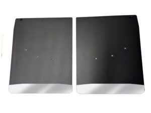 No Drill, Specific Design Rear Mud Flaps for the 20-25 GMC 3500 Dually Pickup with Stainless Steel Weights Pre-Installed; 20"W x 24"H