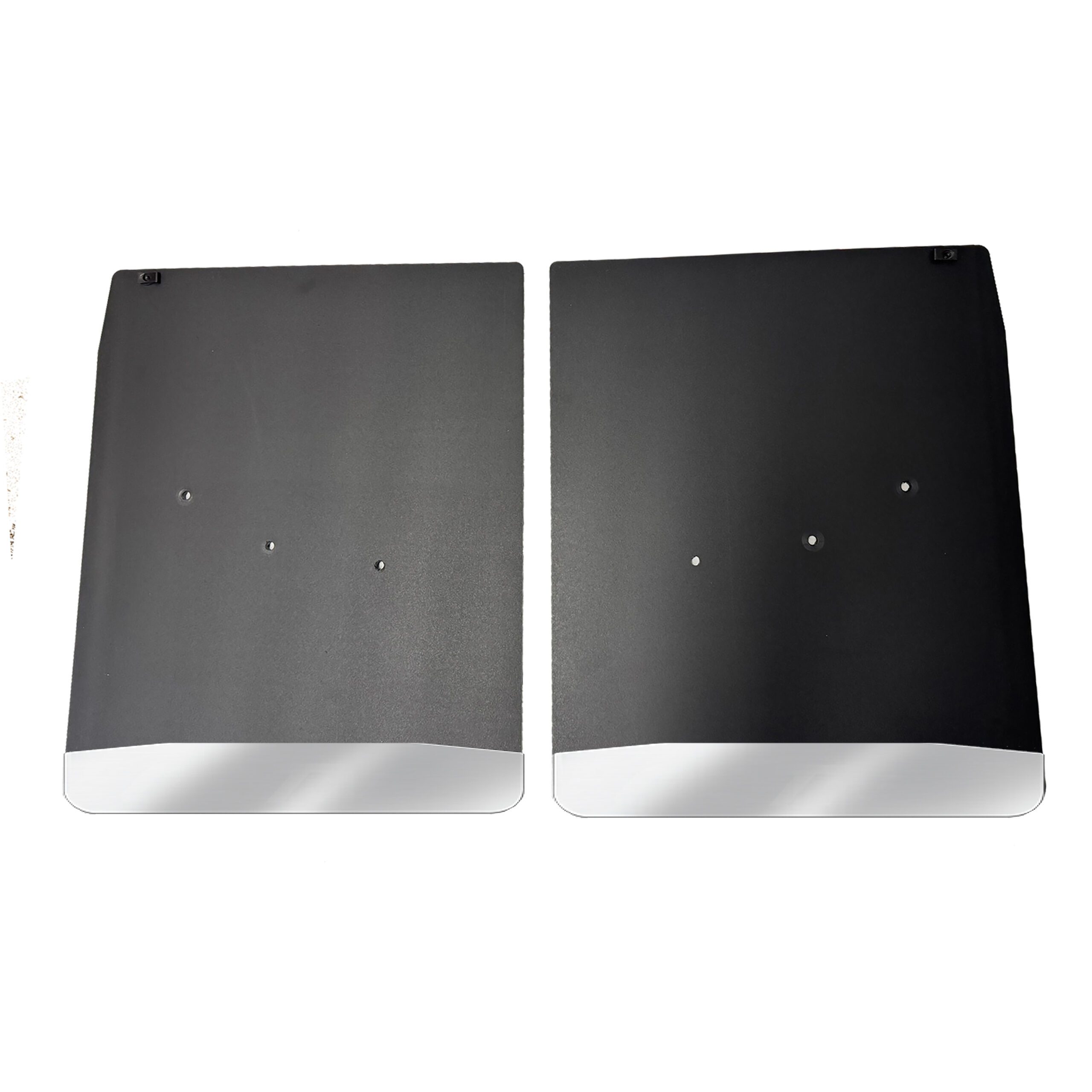 No Drill, Specific Design Rear Mud Flaps for the 20-25 GMC 3500 Dually Pickup with Stainless Steel Weights Pre-Installed; 20"W x 24"H