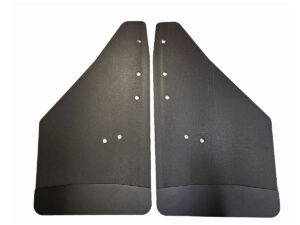 No Drill, Specific Design Rear Mud Flaps for the 21+ Ford F150 Pickups with Black-Powder Coated Stainless Steel Weights Pre-Installed; 12"W x 20.5"H